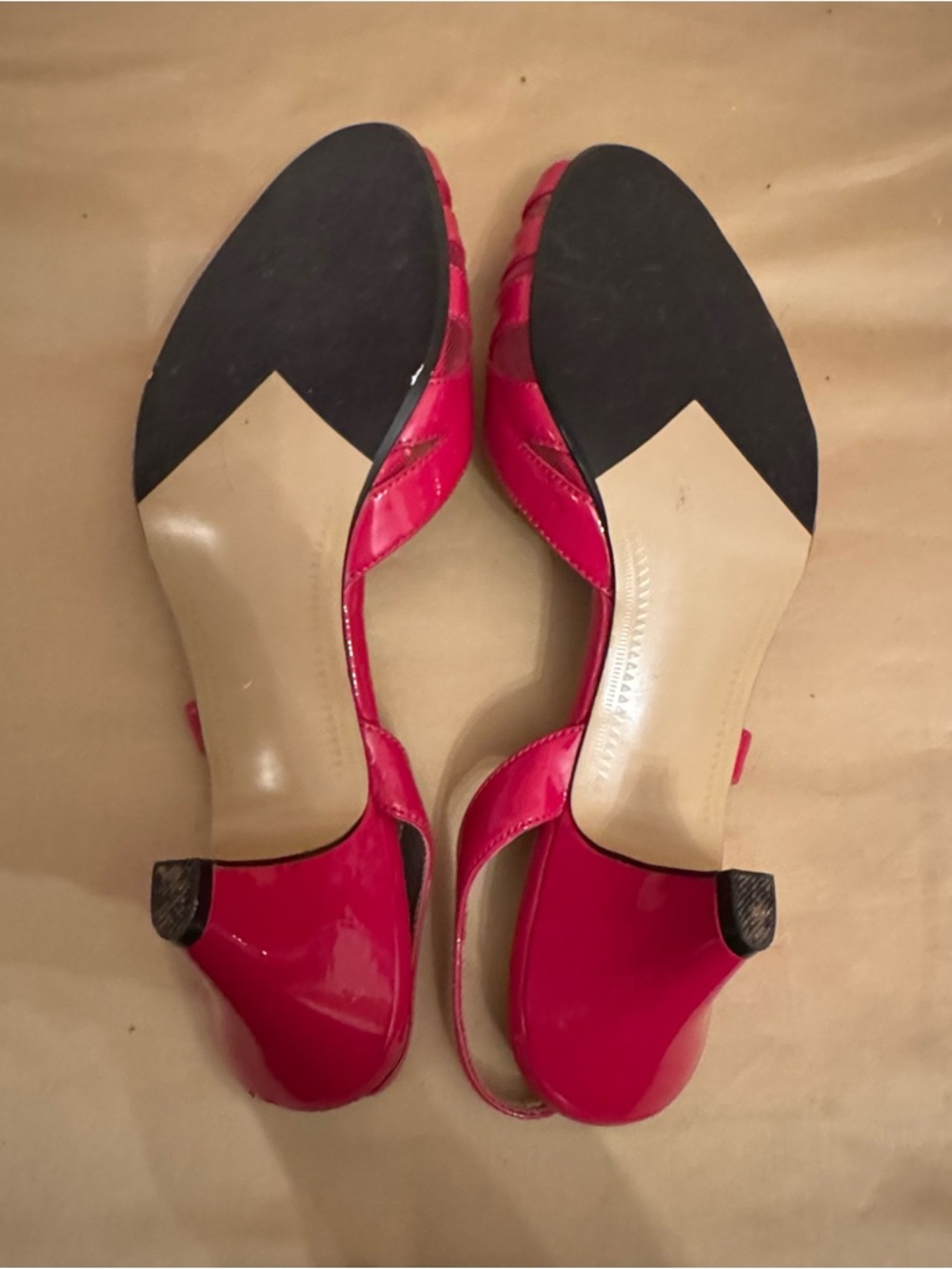 Alfani Pink Patent Slingback Heels | Sz 8.5 | Peep Toe Dress Shoes - Picture 6 of 6